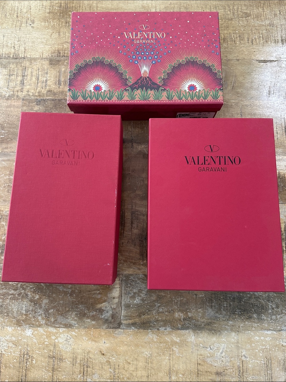 Valentino Garavani Red Decorative and Logo Boxes - Set of 3